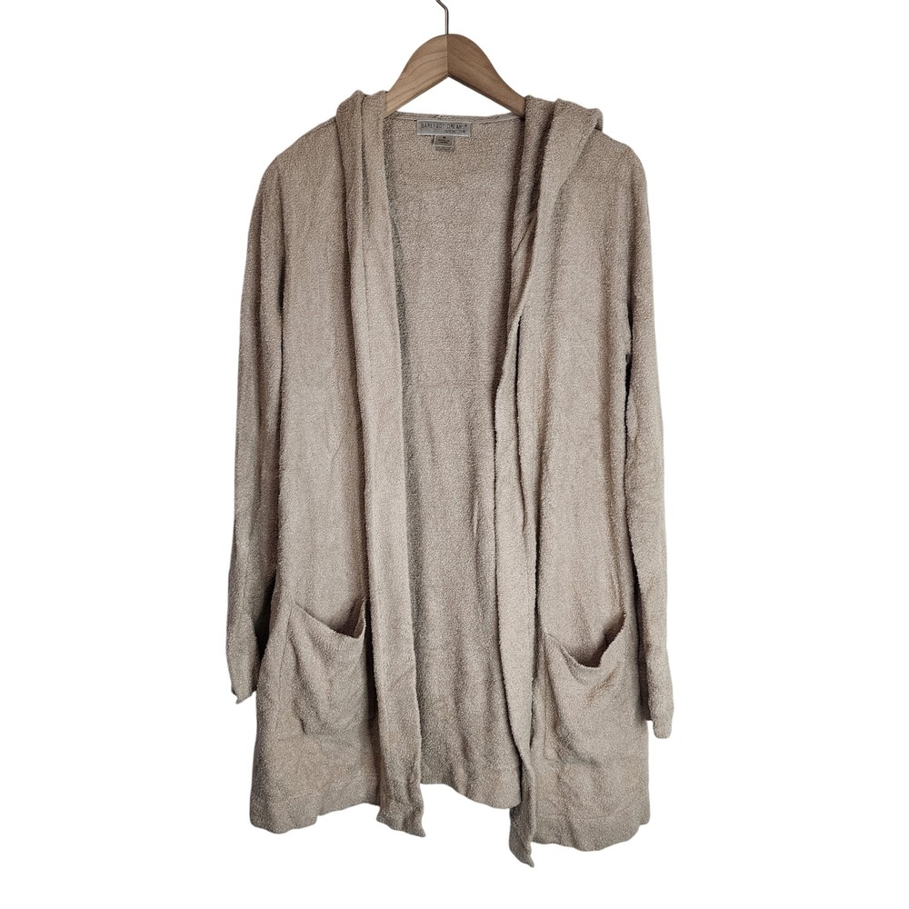 Barefoot Dreams Hooded Cardigan Women's Medium Open‎ Front Long Sleeve Pockets